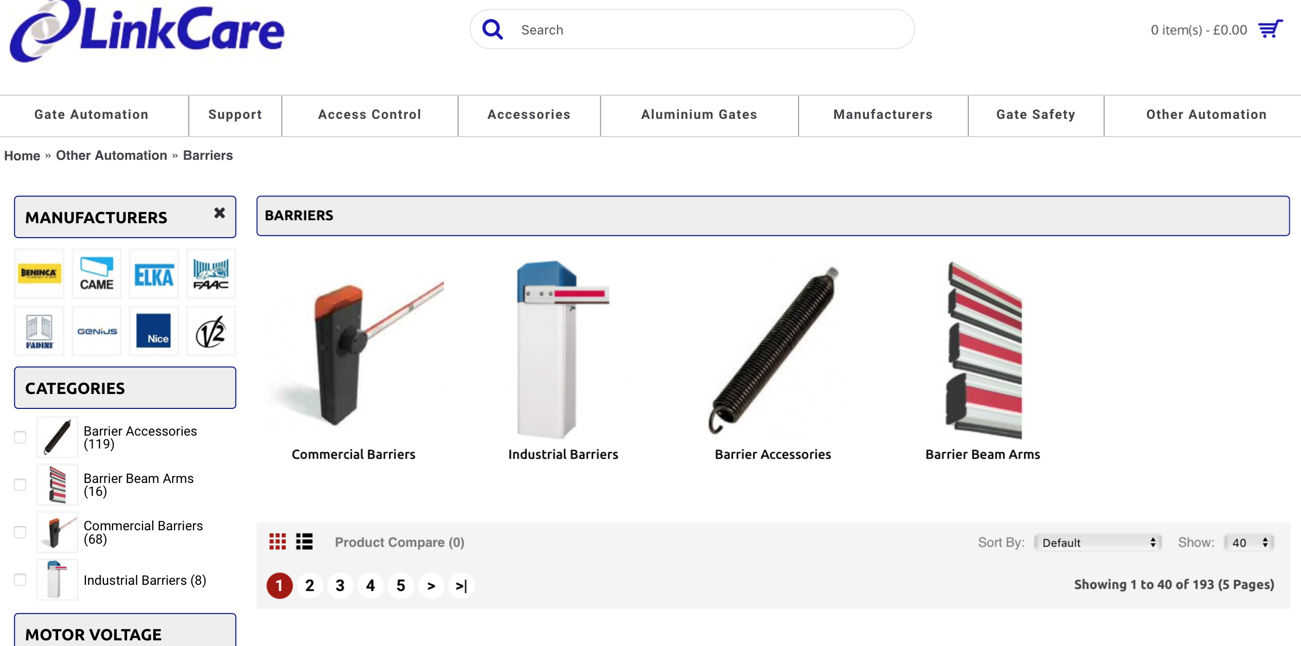 Linkcare Gate Automation Barrier Selection